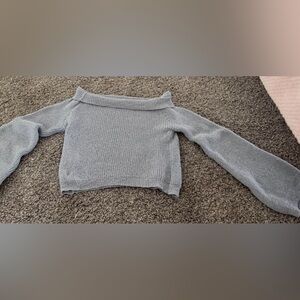 Off the shoulder, kinda cropped sweater